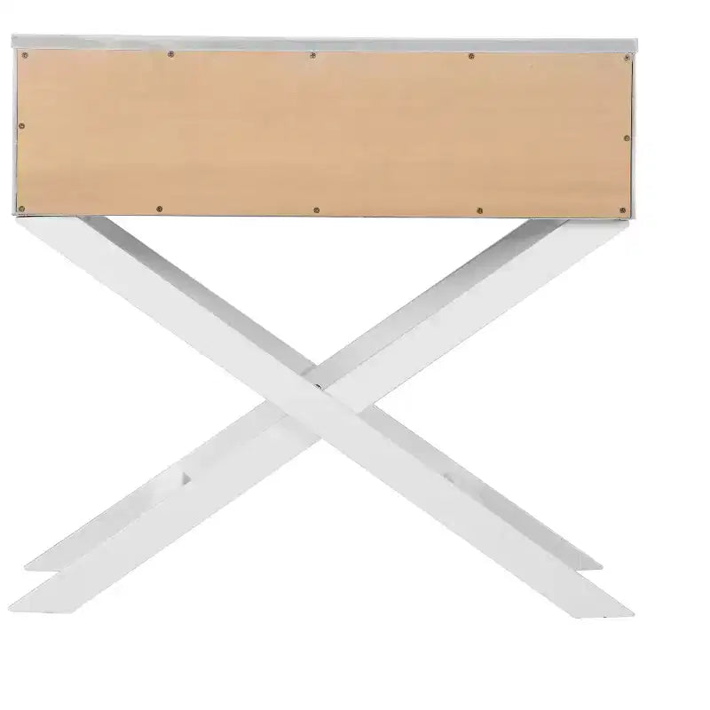 X Frame 1-Drawer Nightstand with Textured Drawer Front