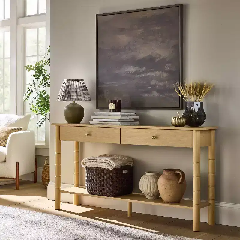 60 Modern Wooden Console Table with Drawer Brown - Threshold™ designed with Studio McGee