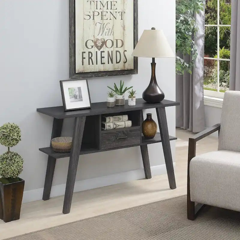 1-Drawer Console Table with 3 Shelves