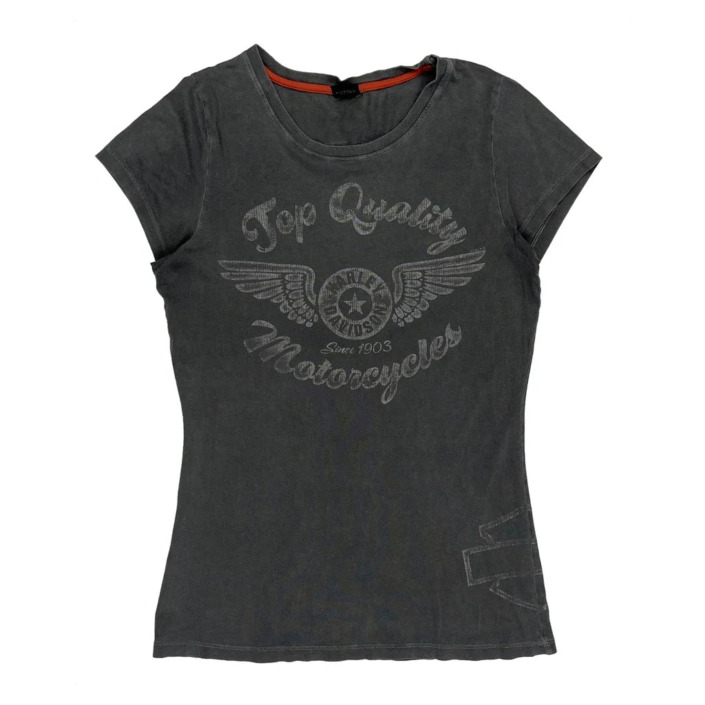 Graphic T-Shirt - XS Grey Cotton