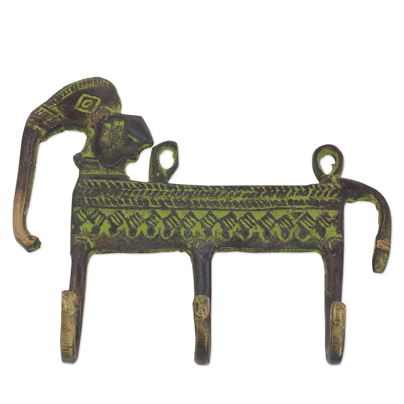 Helpful Elephant, Brass coat rack - 6 x 12