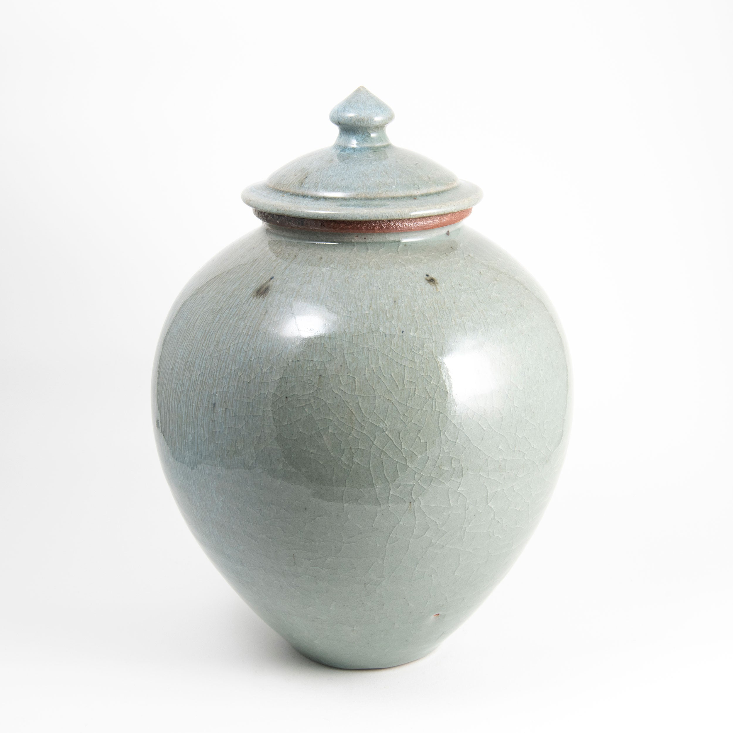 Celadon Large Round Lidded Jar