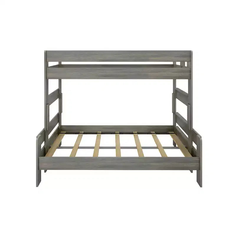 Twin over Full Bunk Bed, Modern Farmhouse Solid Wood for Kids