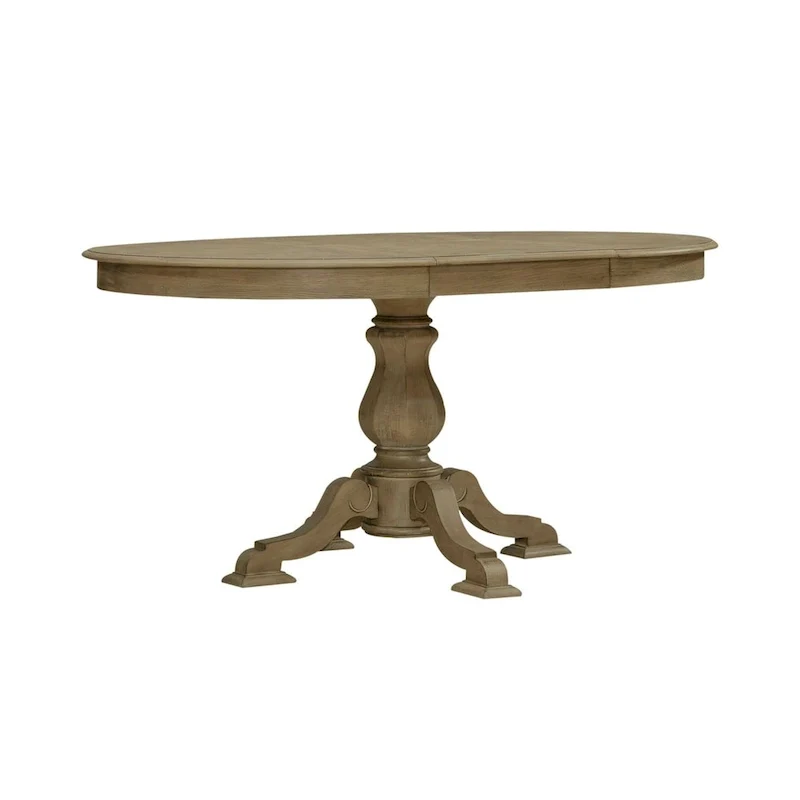 Magnolia Manor Round Pedestal Dining Table with Expandable Leaves - 2 Finishes