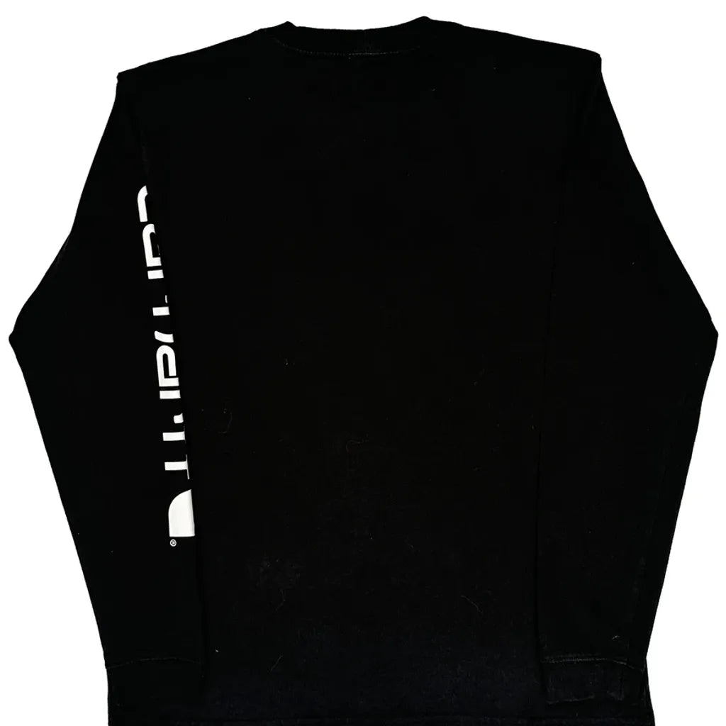 Women's Long Sleeve Crew Neck T-Shirt Black Cotton Regular Fit