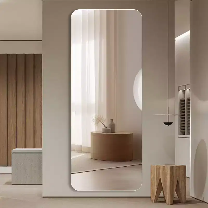 Okak 65*24/60*15/56*15in Explosion-Proof Full Body Mirror with Round Corner, Modern 5mm Wall Mirror, Mirror for Cloakroom, Living Room
