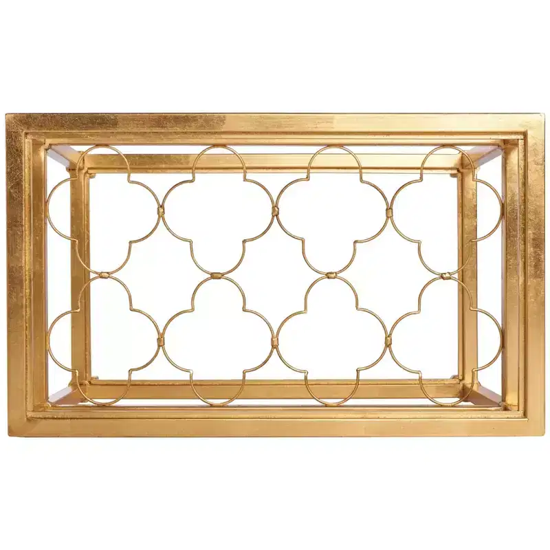 Hanzel Gold Leaf Glass Side Table - AMH8312 - Safavieh Couture