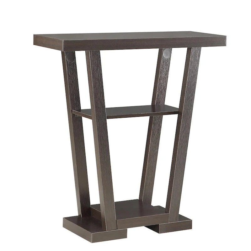 V-Shaped Console Table with Shelves