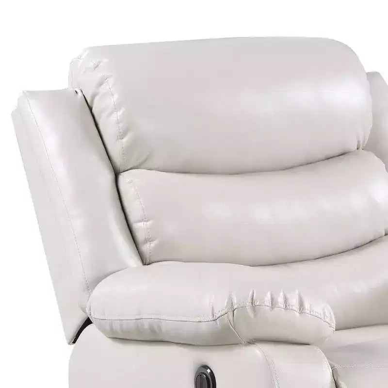 39 Power Recliner Accent Chair, Beige Faux Leather