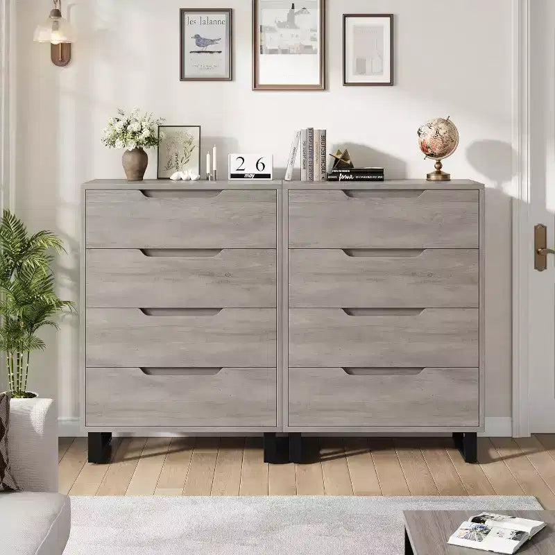 Vertical Drawer Cabinet with Storage, Dresser for Bedroom, Wooden Storage for Hallway, Entryway