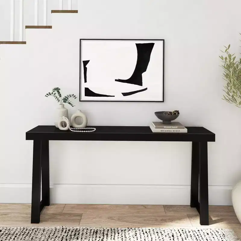 Plank+Beam Solid Wood 66 Console Table, Classic Entryway Table, Narrow Foyer Table