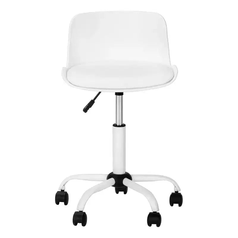 Modern Height-Adjustable Office Chair with Metal Base and Wheels, 360�� Swivel