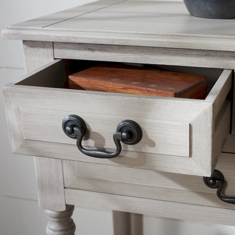 3-Drawer Console Table with Open Bottom Shelf