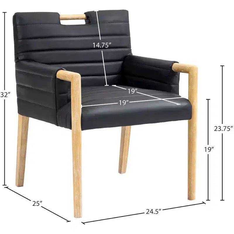 Vegan Leather Dining Arm Chair