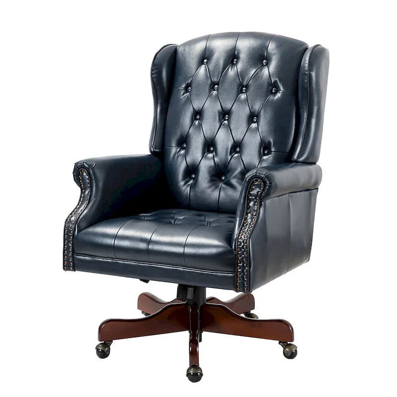 Modern swivel executive chair with tufted backrest