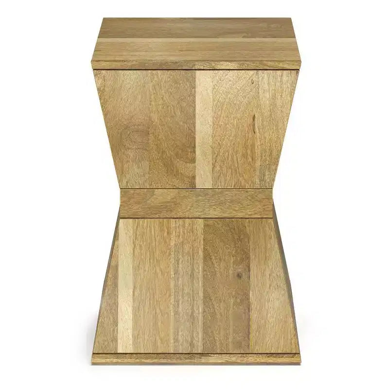 Mango Wood Square Side Table – Natural Finish