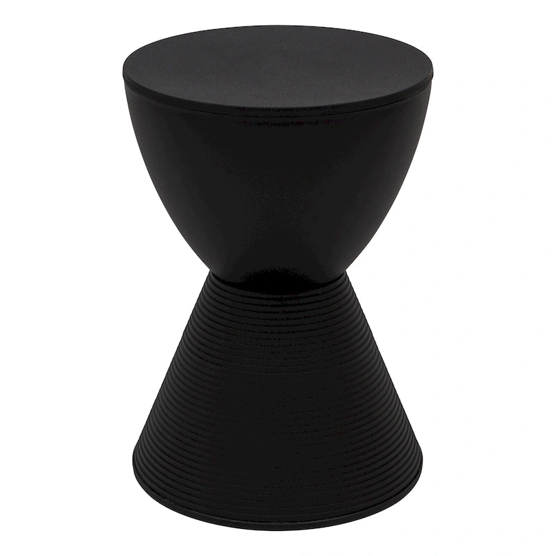 Boyd Round Side Table Ribbed Design Base Accent End Table with Removable Lid for Living Room & Bedroom