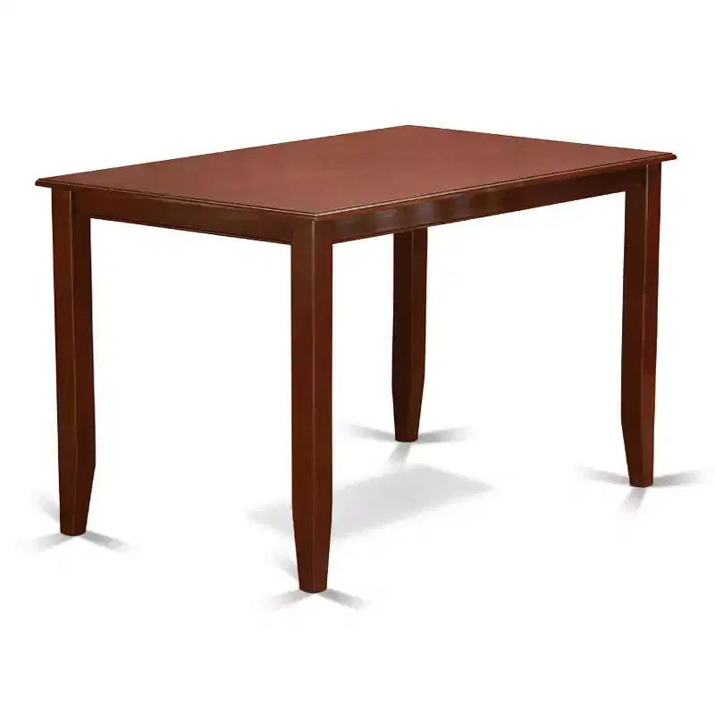 Counter Height Pub Set - 5 Piece Dining Set with Table & 4 Chairs - Modern Mahogany Finish