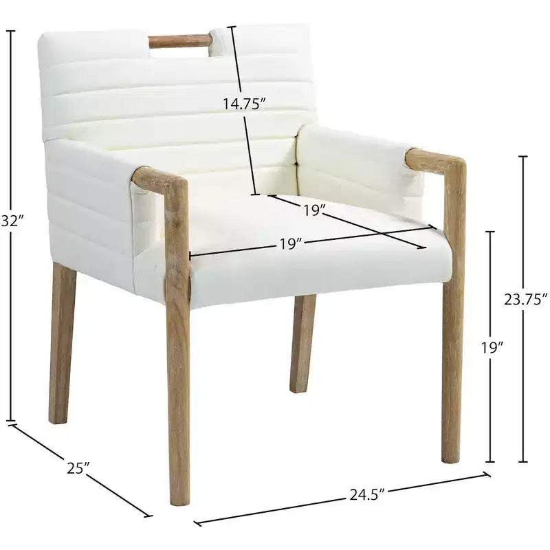 Vegan Leather Dining Arm Chair