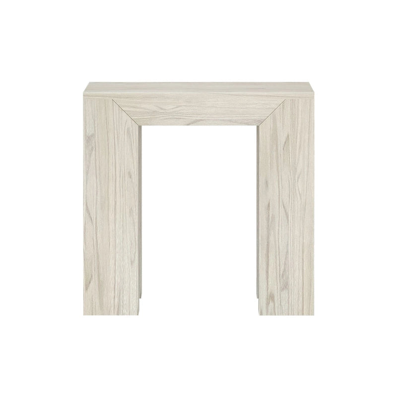 Modern Rectangular Solid Pine Wood Side Table with Wirebrush Finish