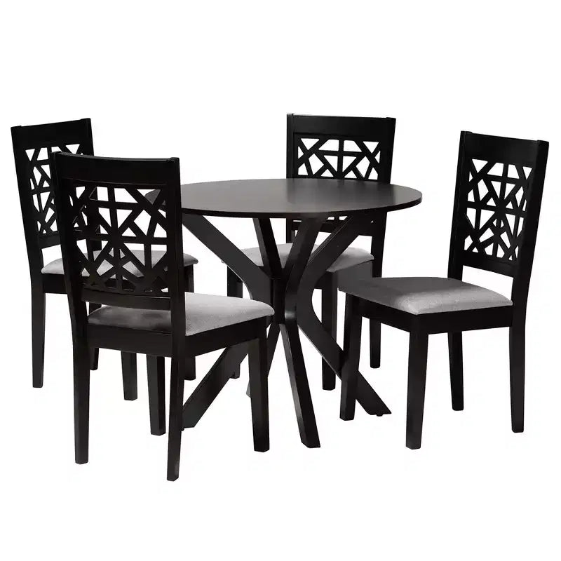 Baxton Studio Karel Modern Fabric and Wood Dining Set