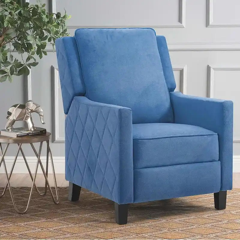Push Back Recliner Chair with Linen Wing Back