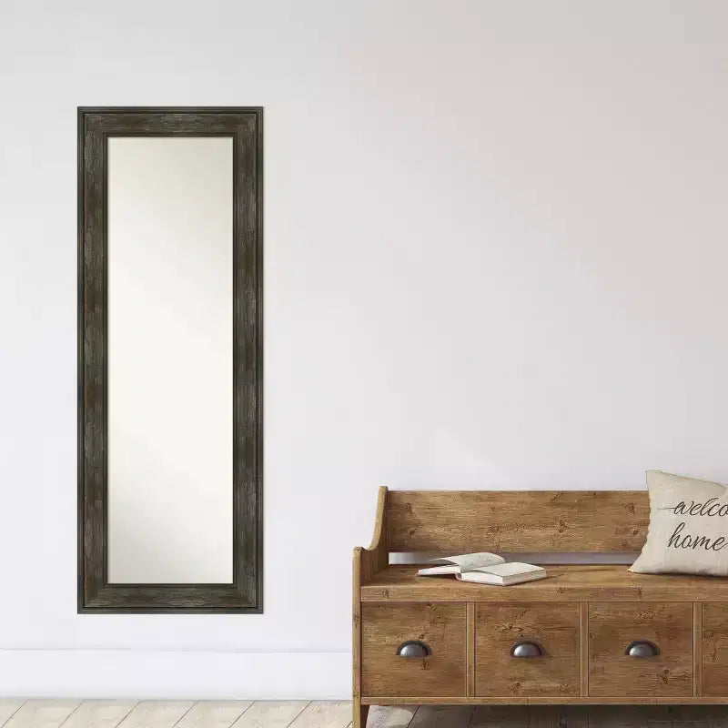 Full-Length Wall & Door Mirror with Rustic Char Frame – 20
