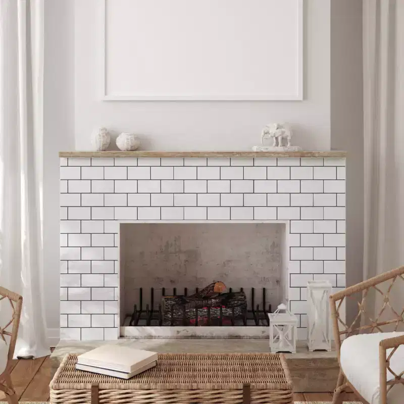 VEVOR Peel and Stick Backsplash 10-Sheet, 12 x 12 x 0.78 inch / 305 x 305 x 2.0 mm Self-Adhesive Wall Tiles, Tile-Look, White