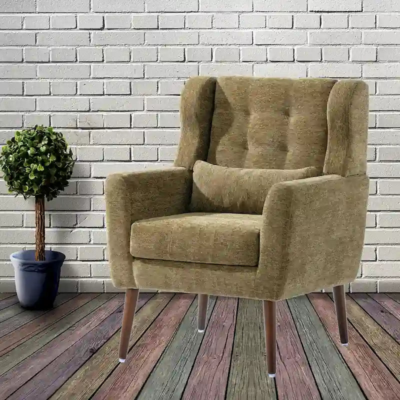 Mid-Century Modern Accent Chair with Waist Cushion