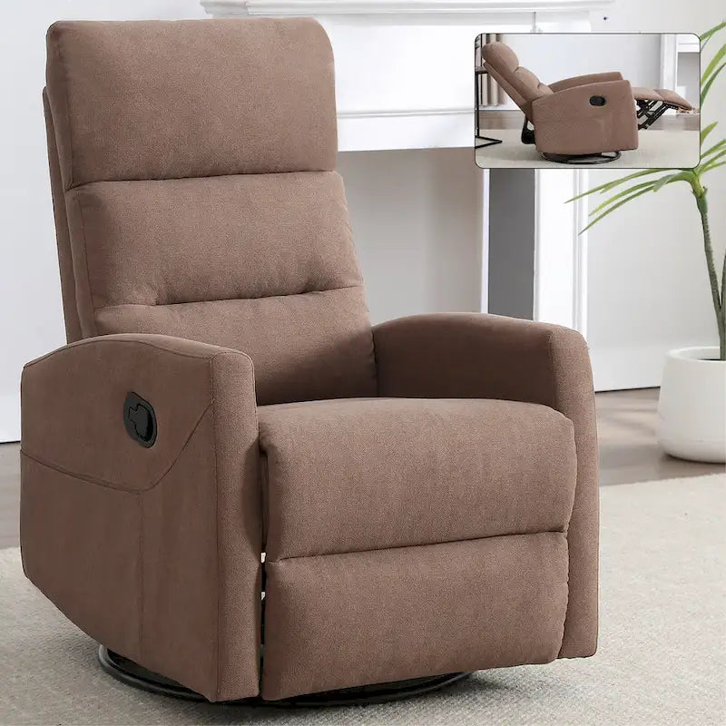 Manual Recliner Chair with Rocker and Swivel for Small Spaces