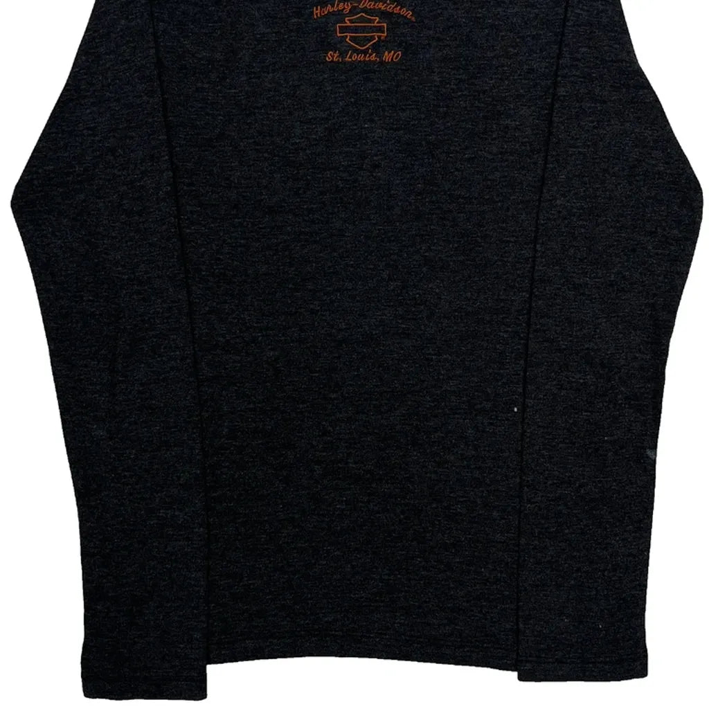 Graphic Long Sleeve T-Shirt Large Black Cotton Women