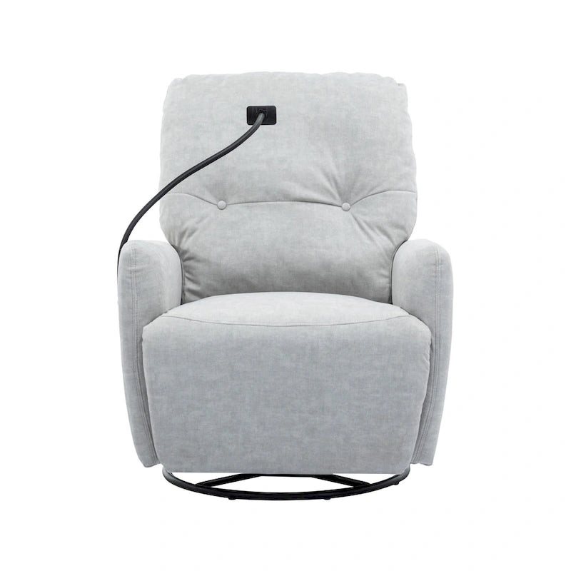 270-Degree Swivel Electric Recliner with Phone Holder and Rocking Motion