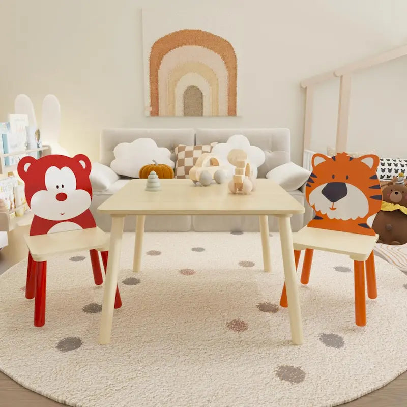 Toddler Wooden Activity Table with MDF Pine Square Top