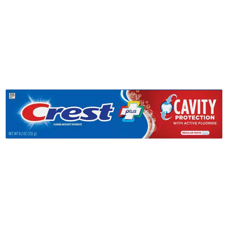 Crest Plus Cavity Protection Toothpaste - 8.2oz: Contains Fluoride, Gluten-Free, Mint Flavor