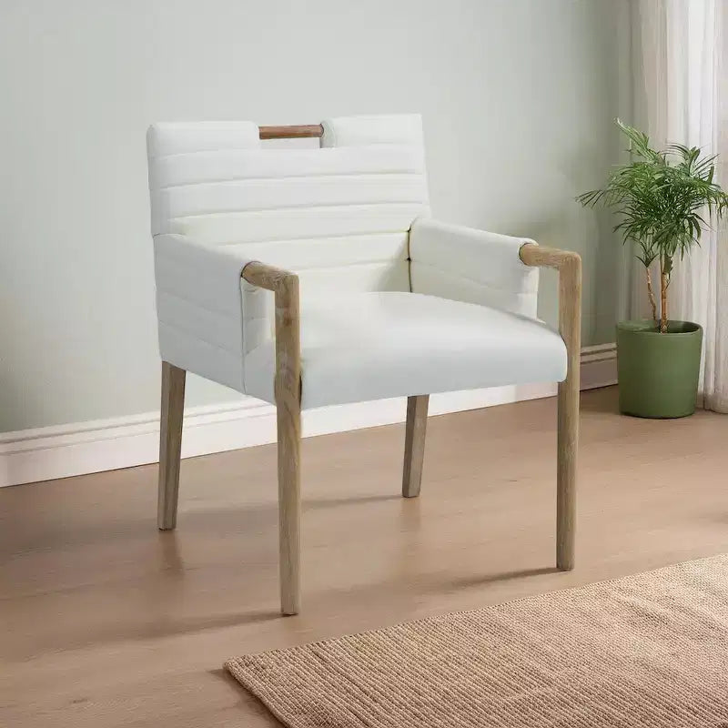 Vegan Leather Dining Arm Chair