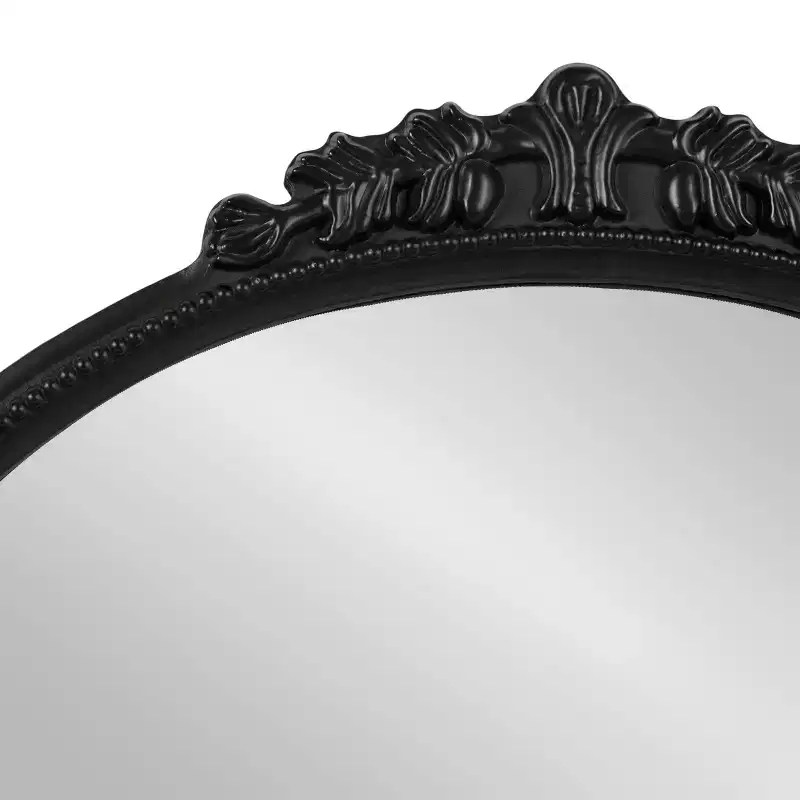 Kate & Laurel All Things Decor 24x20 Dellona Arch Mirror with Shelf Black