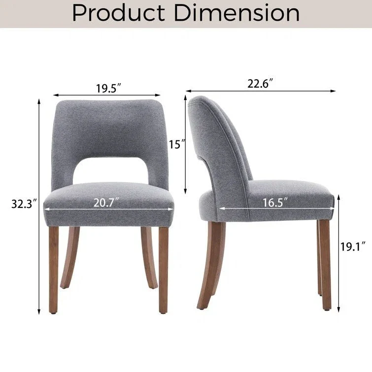 Set of 4 Fabric-upholstered Dining Chairs