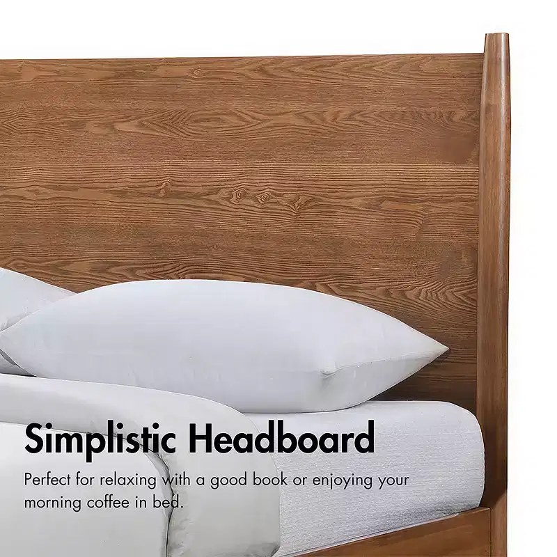 HOMES: Inside + Out 3pc Full Riverstone Mid-Century Modern Bedroom Set with 2 Nightstands Walnut