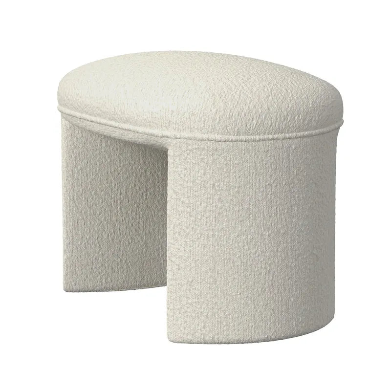Modern Upholstered Ottoman with Boucle and Velvet Fabric Options