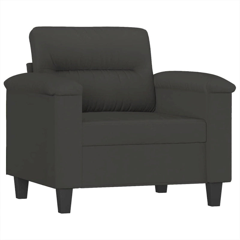 Modern Accent Upholstered Chair with Footstool Microfiber Fabric