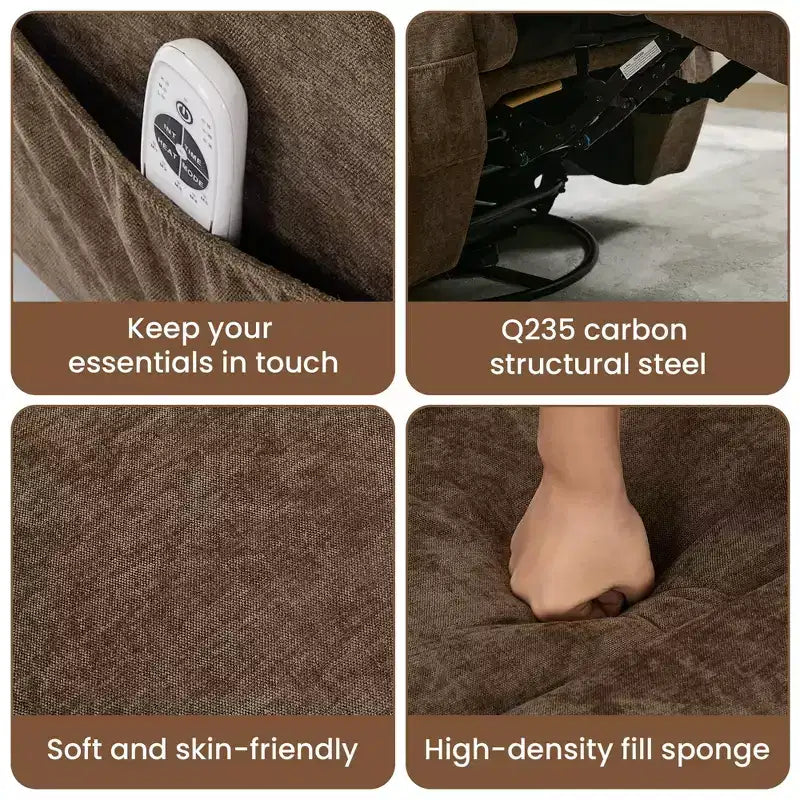 360 Swivel Rocker Recliner Chair with Massage and Heat
