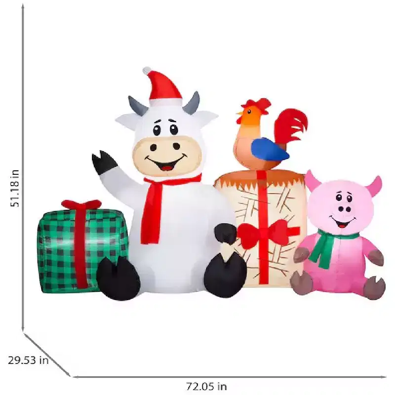 Holiday Living 6-ft Wide Lighted Barnyard Scene Christmas Inflatable