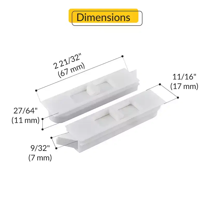 Brixwell 85-1054wa Snap In Tilt Latch Nose Left And Right Hand 3/8 Stile Snap Size 9/32 Nose Size White Finish Pair