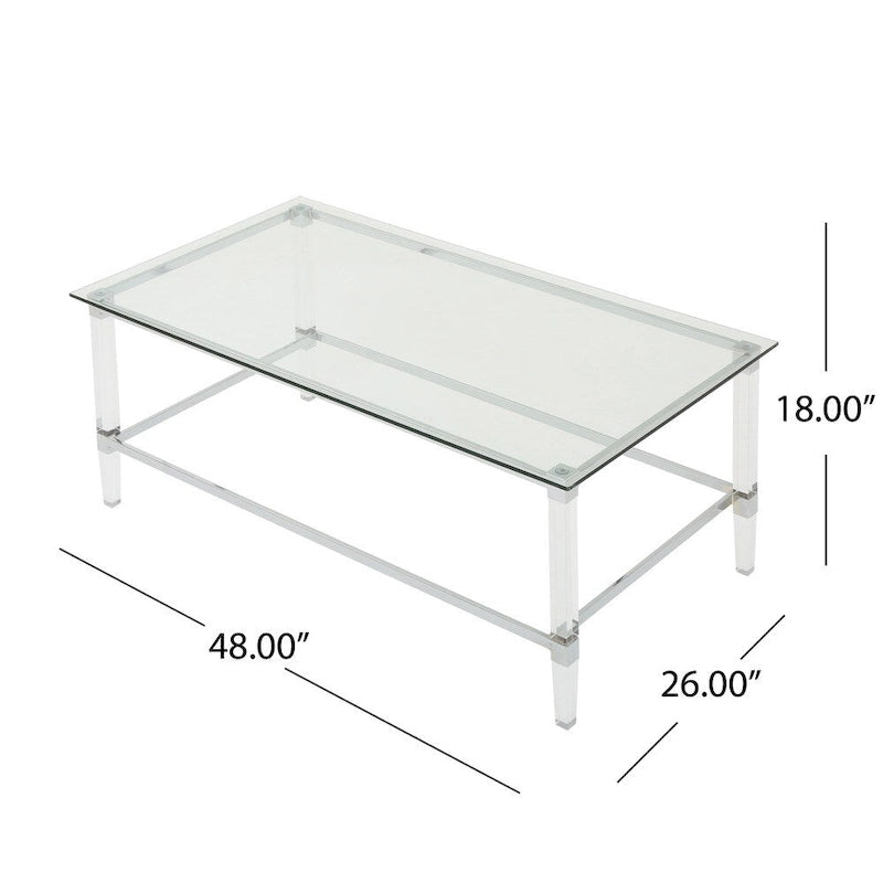 Modern Rectangle Tempered Glass Coffee Table
