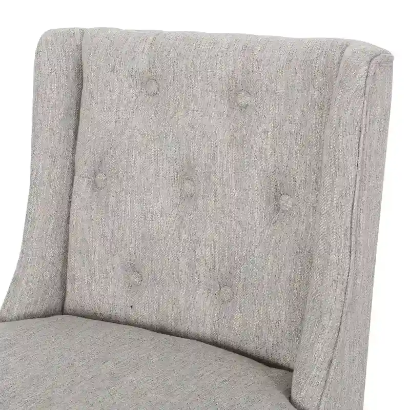 Lansglen Button Tufted Fabric Wingback Bar Stool (Set of 2) by Christopher Knight Home