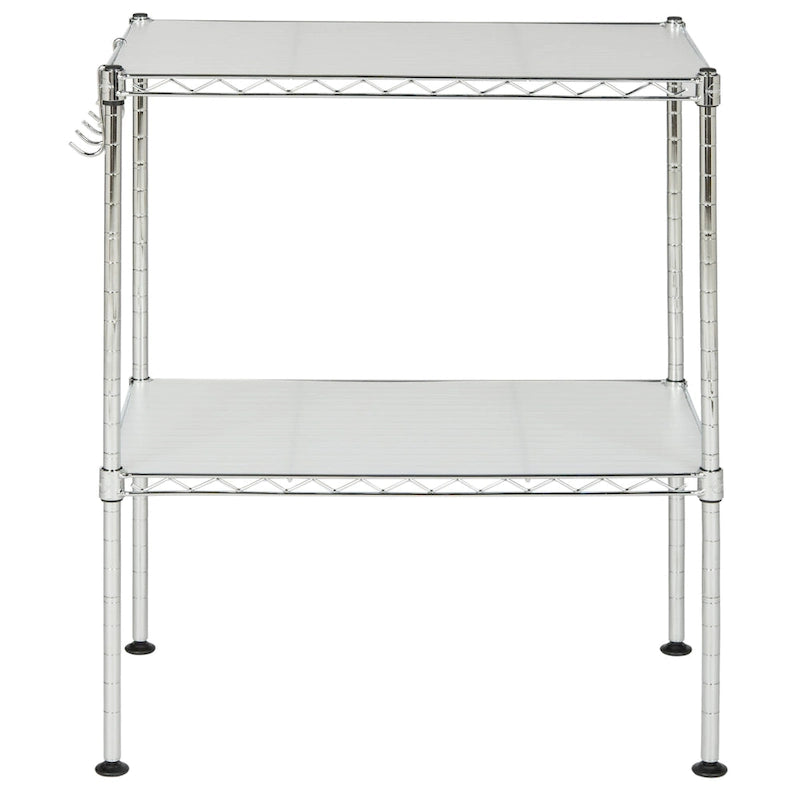 2-Tier Chrome Wire Microwave Rack - 19.7 x 11.8 x 23.6