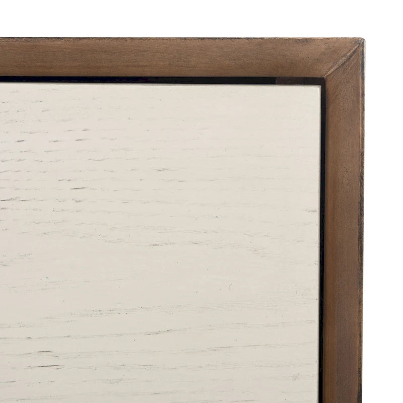 2-Drawer Nightstand with Brass Legs & Contrast Finish