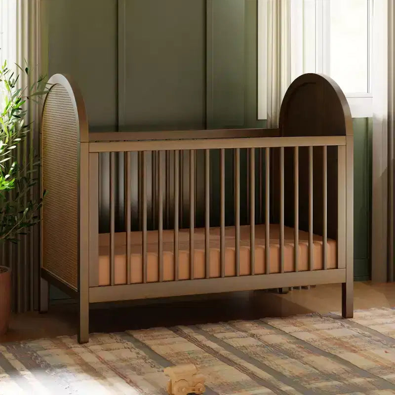Boho Cane 3-in-1 Convertible Crib with Toddler Bed Conversion Kit