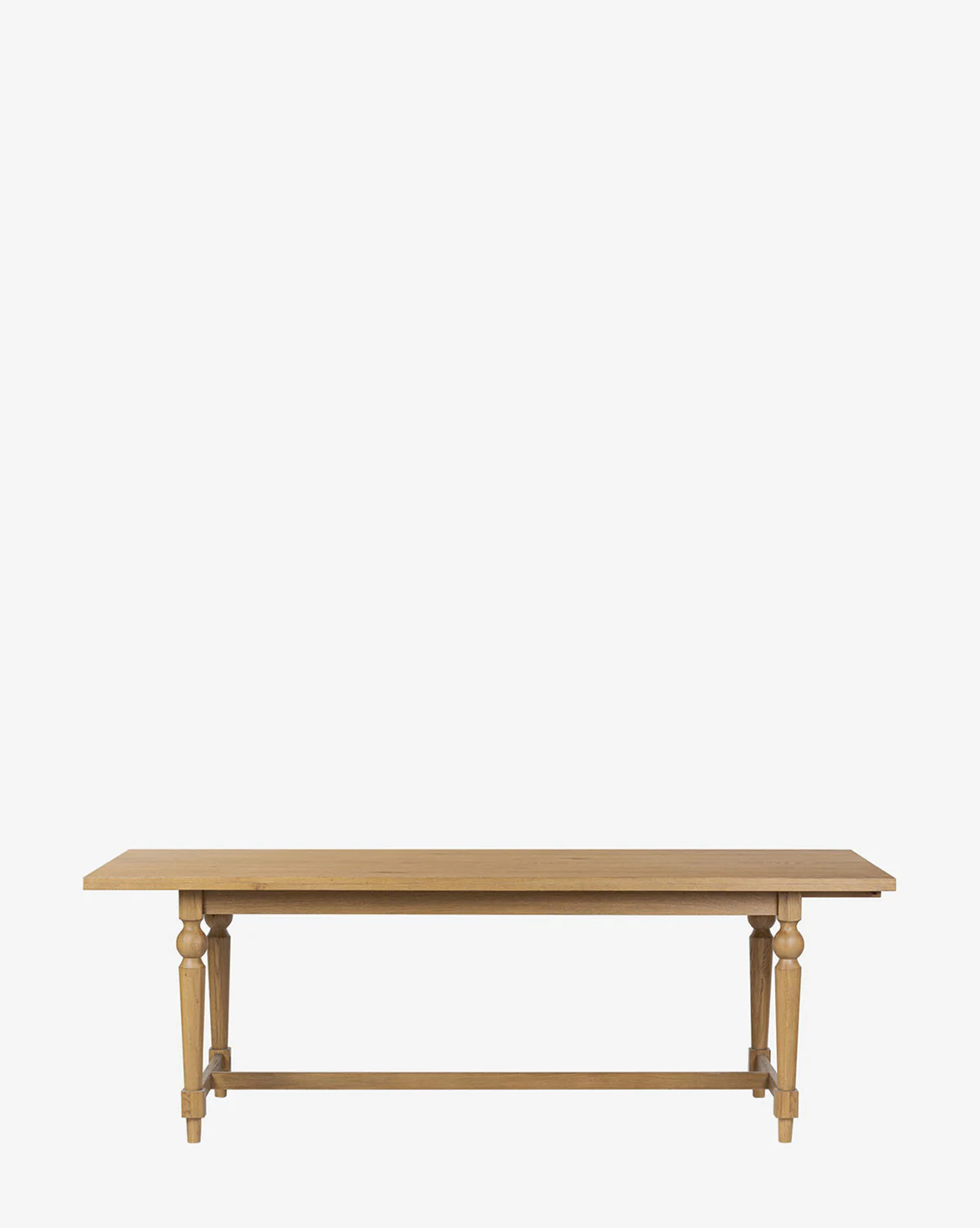 Modern Acacia Extension Dining Table with Walnut Finish & Iron Detailing for Dining Room