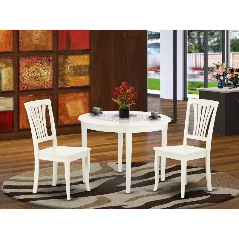 Round Dining Set 3pc - 42 Inch Table & 2 Chairs - Baroque Style Furniture